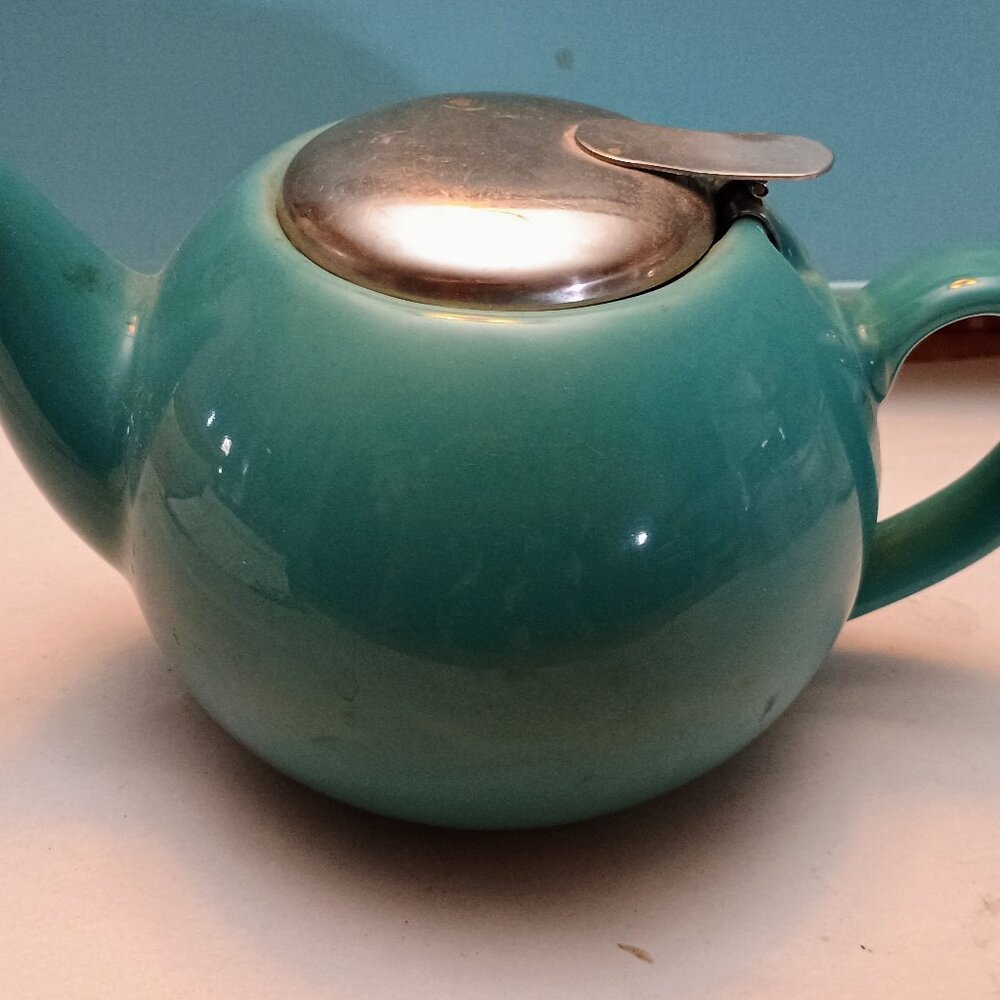 Teal colored teapot